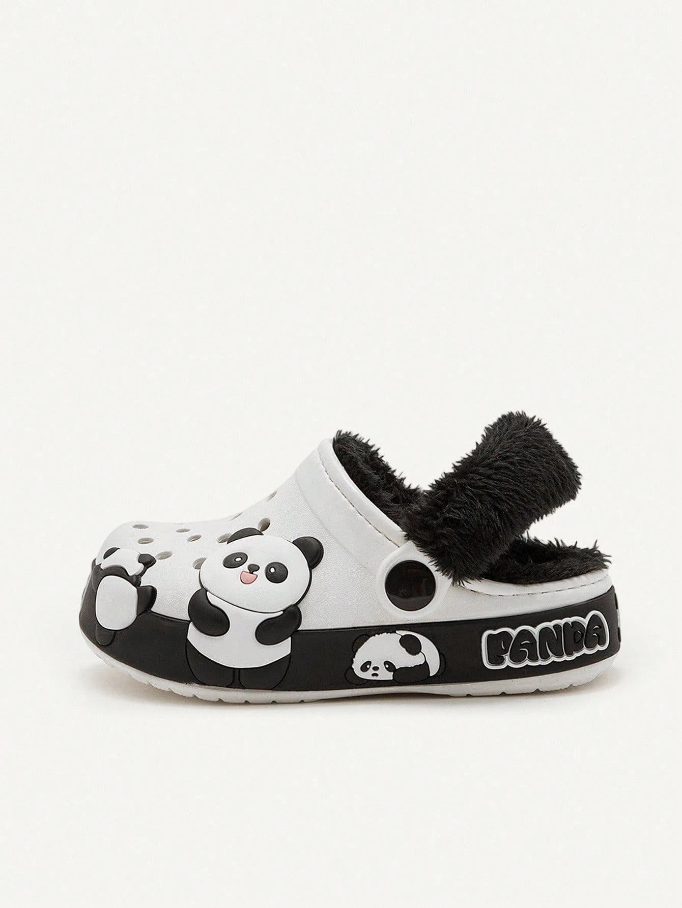 Cozy Pixies 1 Pair Cartoon Panda Design Warm Plush Anti-Slip Indoor Slippers