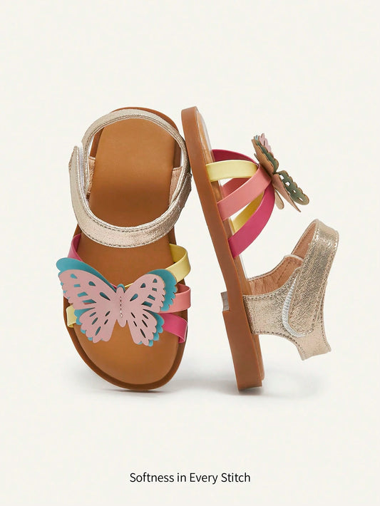 Bow Decor Cute Casual Holiday Flat Sandals For Baby Girls