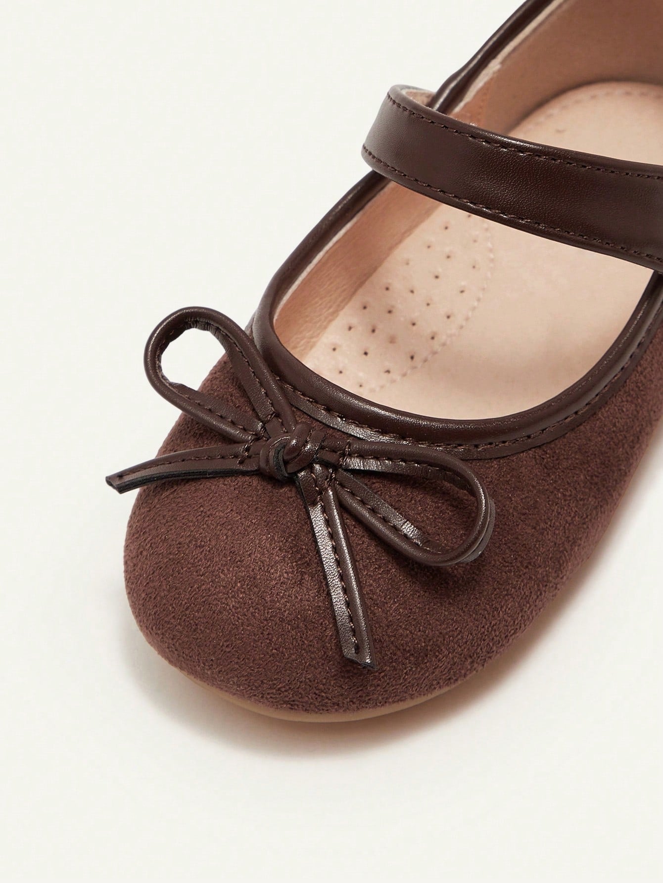 Floral Bow Decor Suede Princess Flat Shoes For Girls