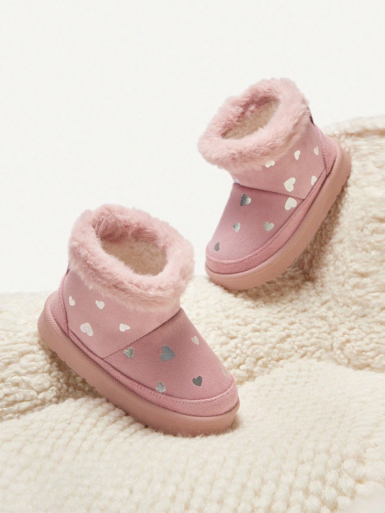 Plush Fashion Warm Cute Easy On/Off Faux Thermal Lined Snow Boots