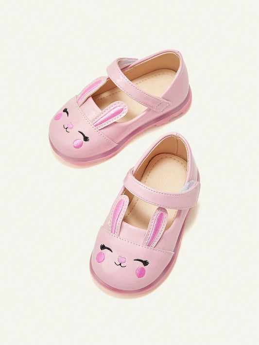Cozy Pixies 1 Pair Glossy Pink Bunny Shoes With 3D Rabbit Ear