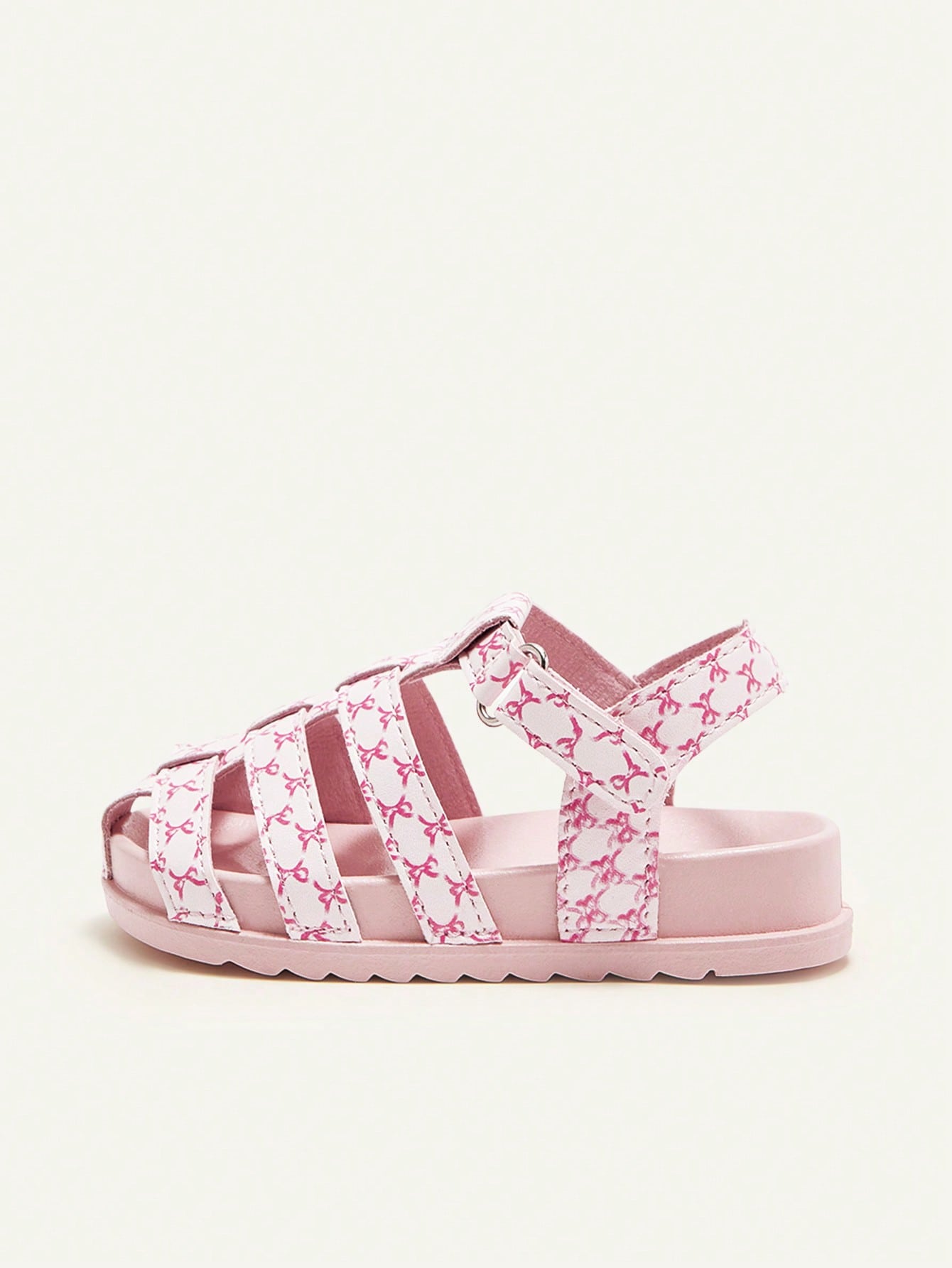 Lightweight Closed Toe Pink Princess Style Bow Infant Flat Sandals