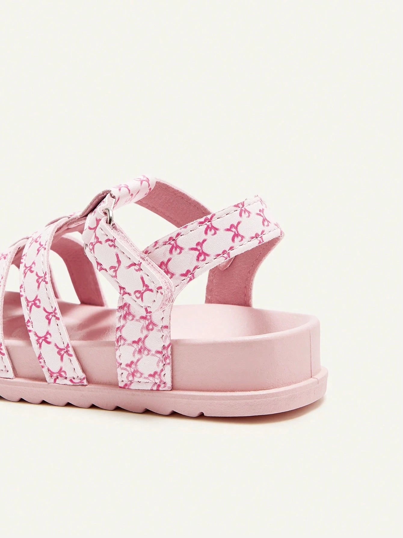 Lightweight Closed Toe Pink Princess Style Bow Infant Flat Sandals
