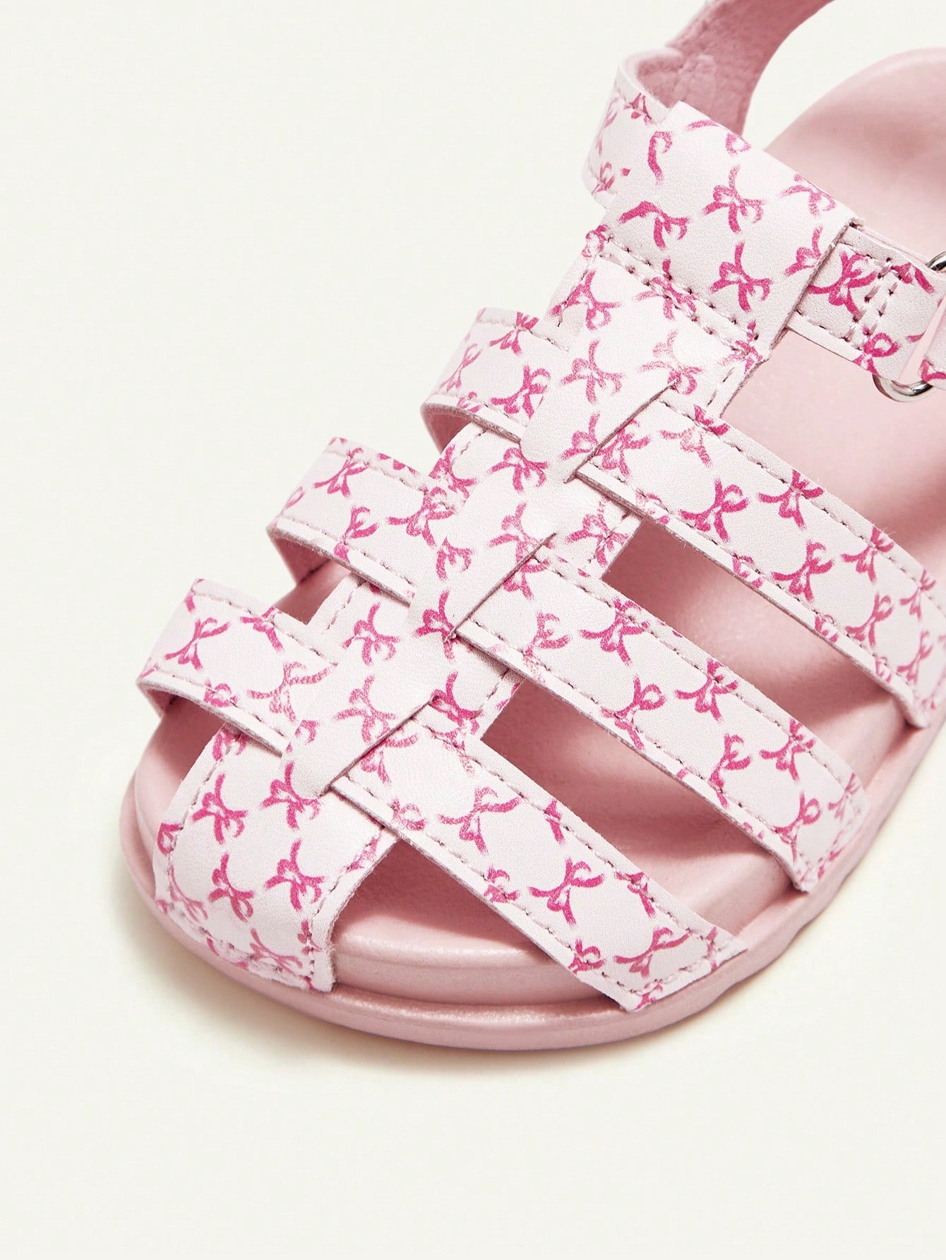 Lightweight Closed Toe Pink Princess Style Bow Infant Flat Sandals