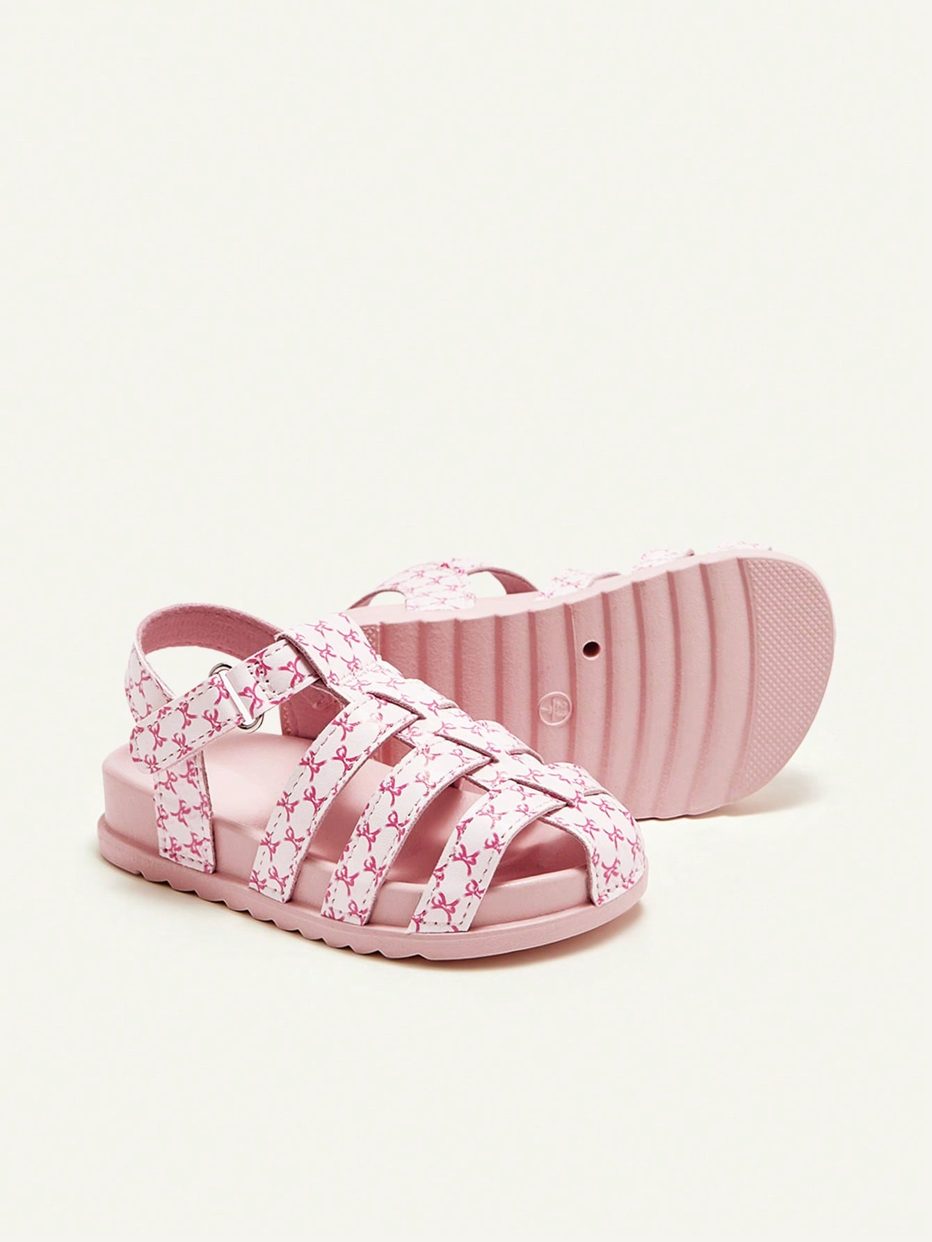 Lightweight Closed Toe Pink Princess Style Bow Infant Flat Sandals