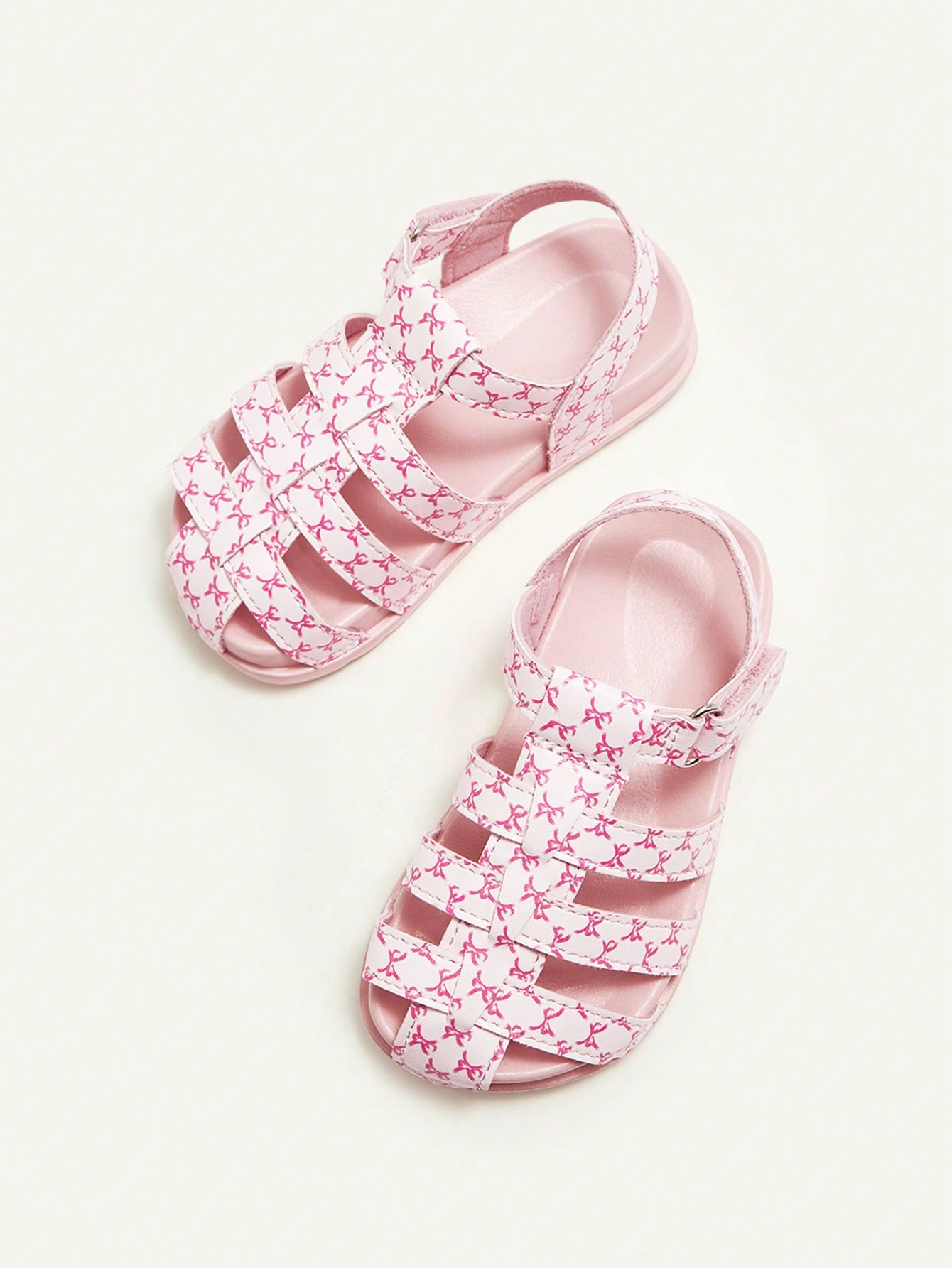 Lightweight Closed Toe Pink Princess Style Bow Infant Flat Sandals