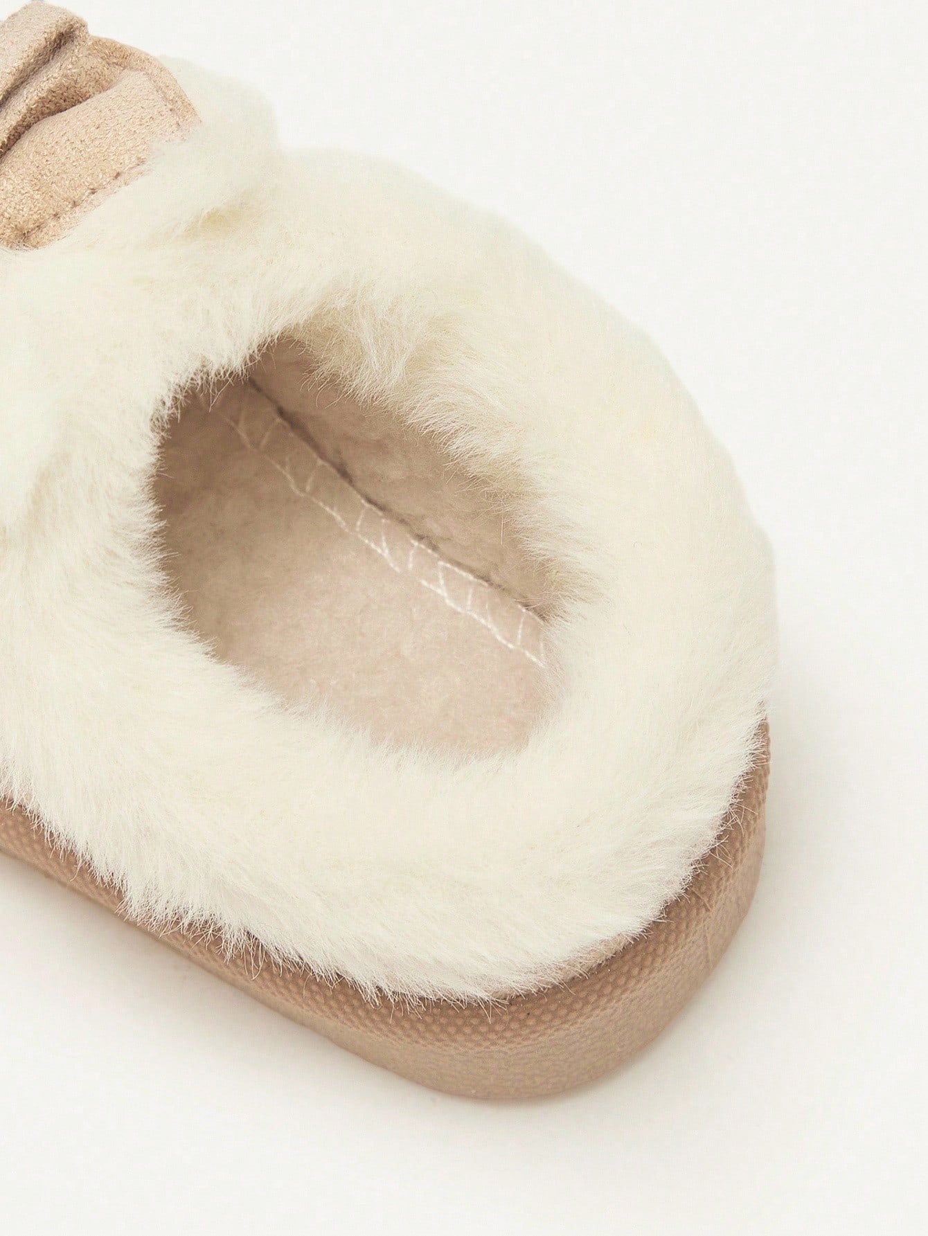 1 Pair Toddler Girls' Bow Decor Camel Color Fashion Warm Lined Winter Slipper