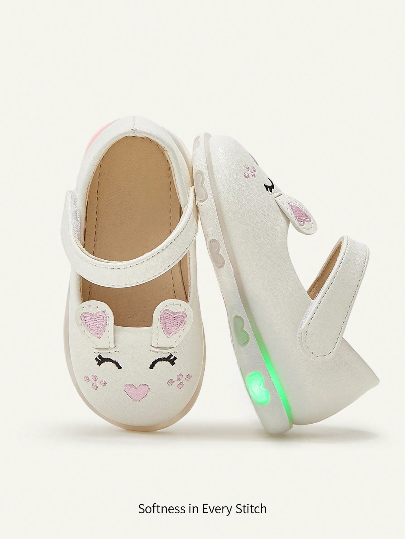 Bunny Shoes With Glossy Texture, 3D Rabbit Ear Design – Mummy & Mee