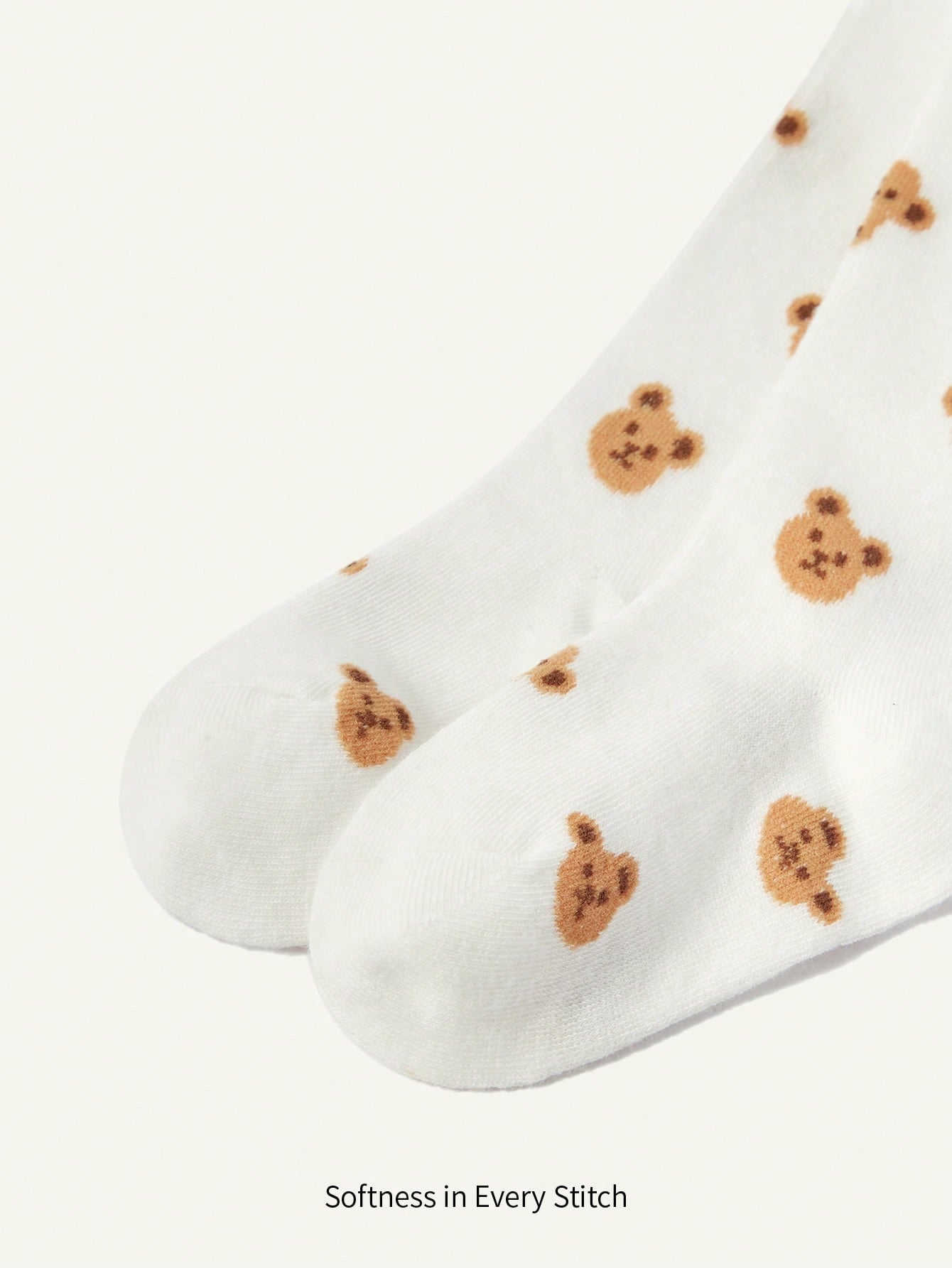 Cozy Pixies 1 Piece Of White Bear Pattern Baby Girl Leggings