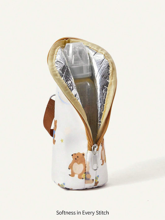 1pc Nylon Insulated Bottle Bag