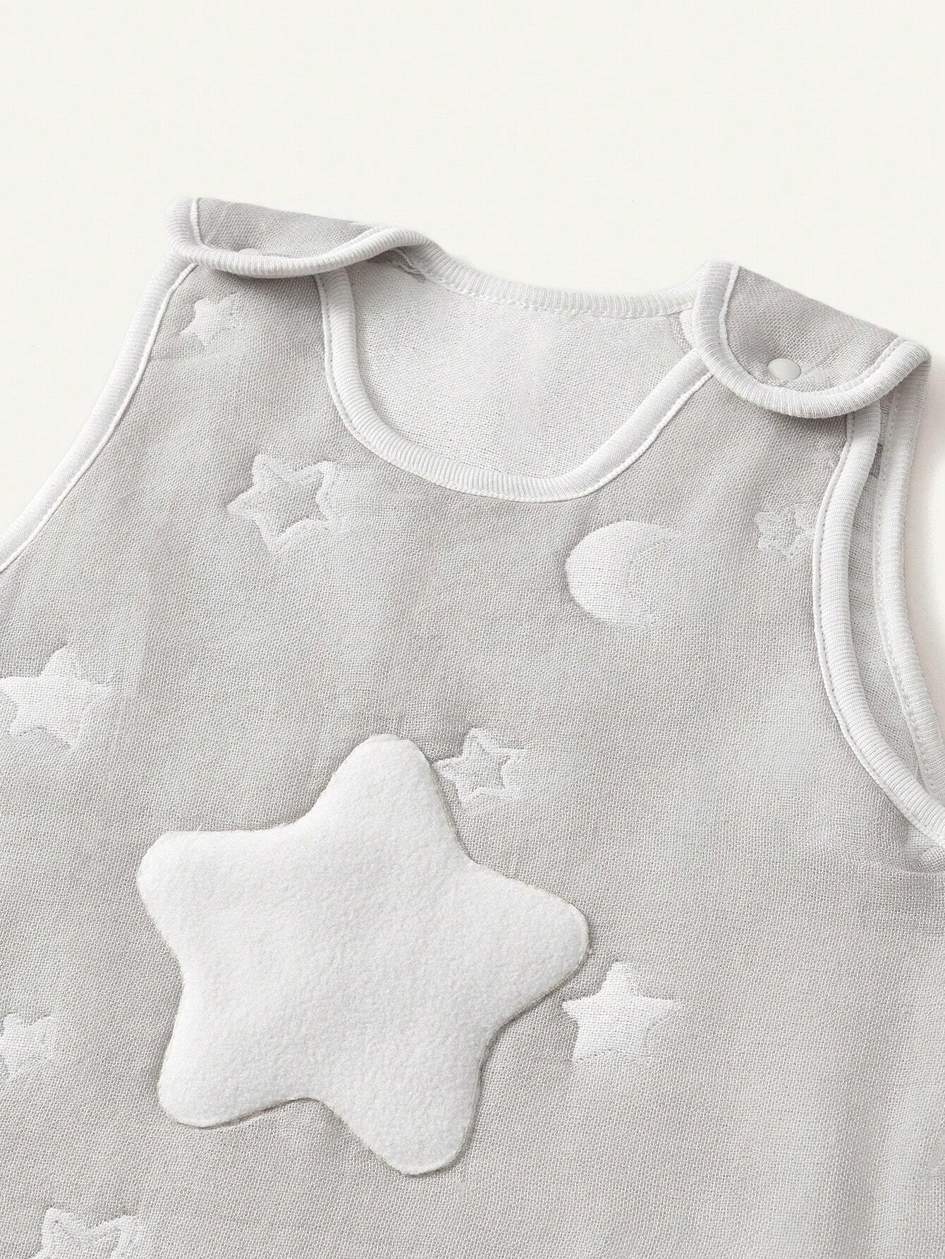 Cozy Pixies 1pc Oeko-Tex Certified Infant Star & Moon Jacquard Soft Cotton Sleeping Bag