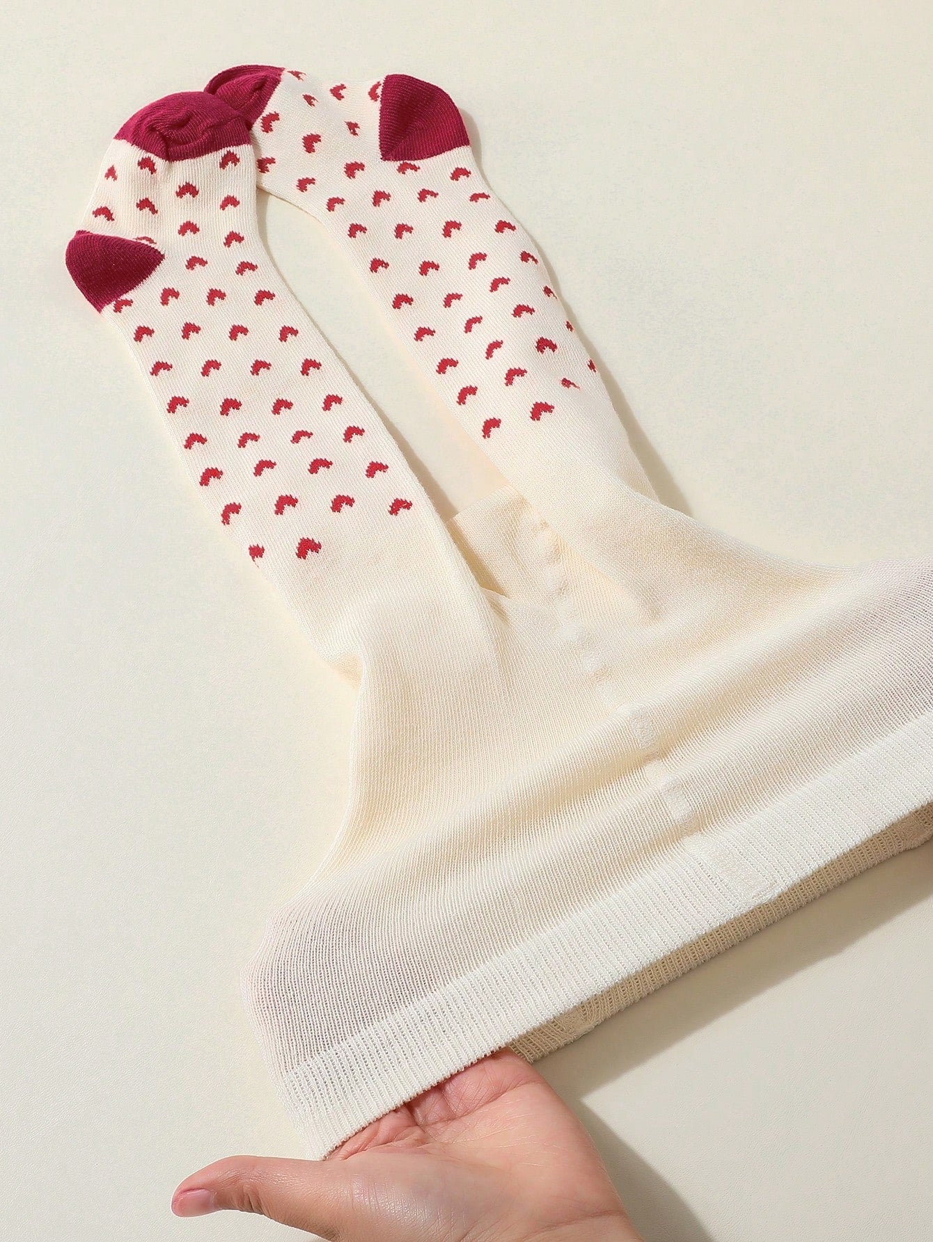 Cozy Pixies 1pc Pink Heart Pattern Baby Girl Tights