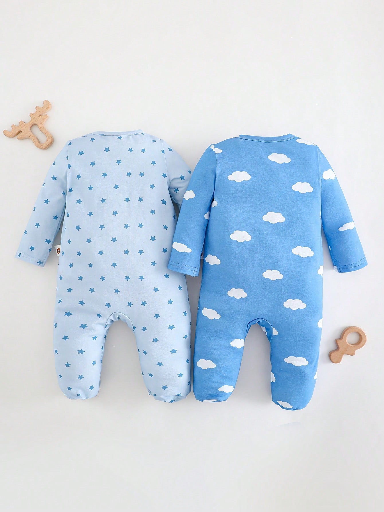Newborn Baby Boy/Girl Star Print Knitted Soft Round Neck Long Sleeve Romper