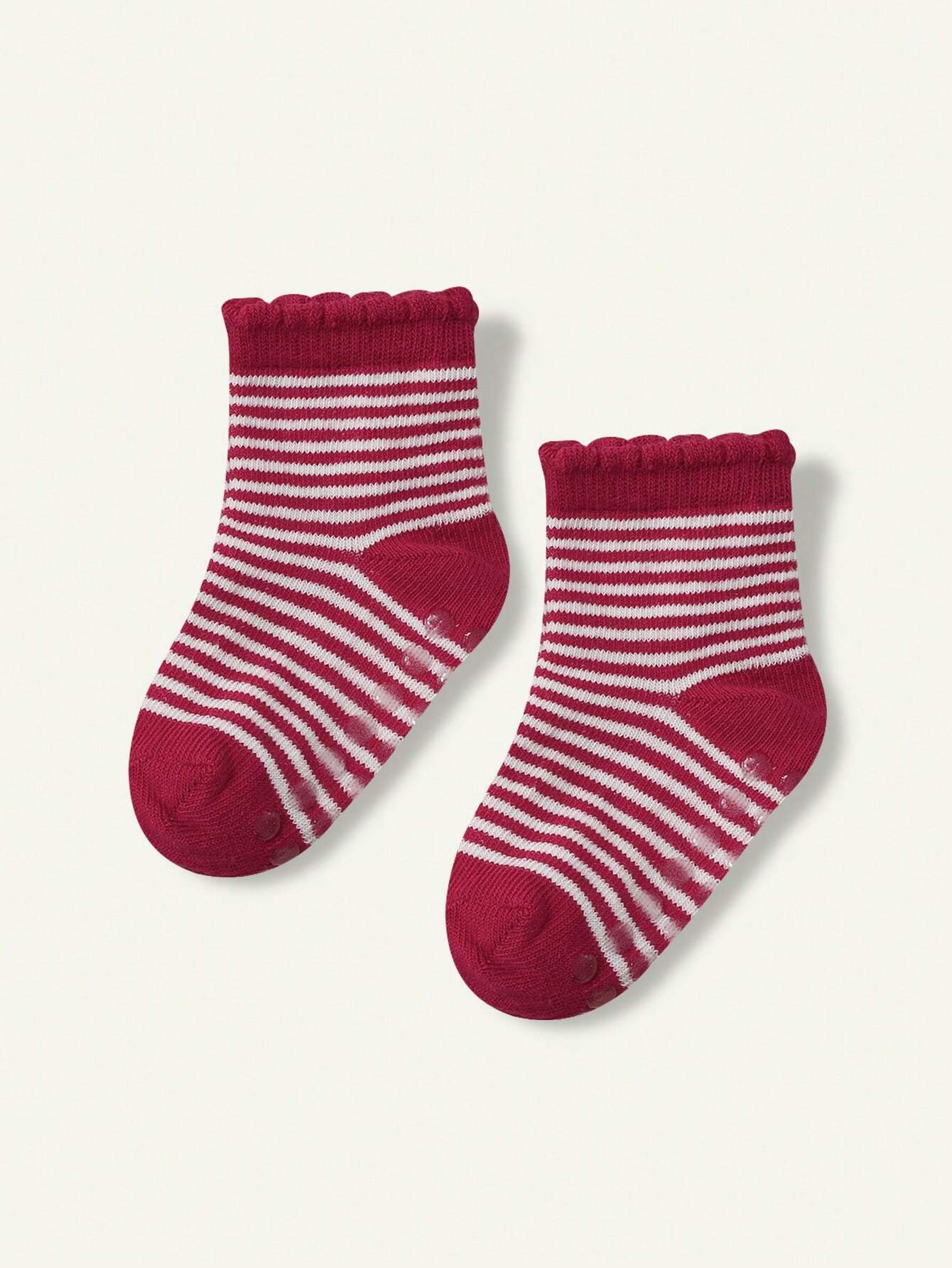 Cozy Pixies 3 Pairs Anti-Slip Baby Girls Cute Candy Color Socks