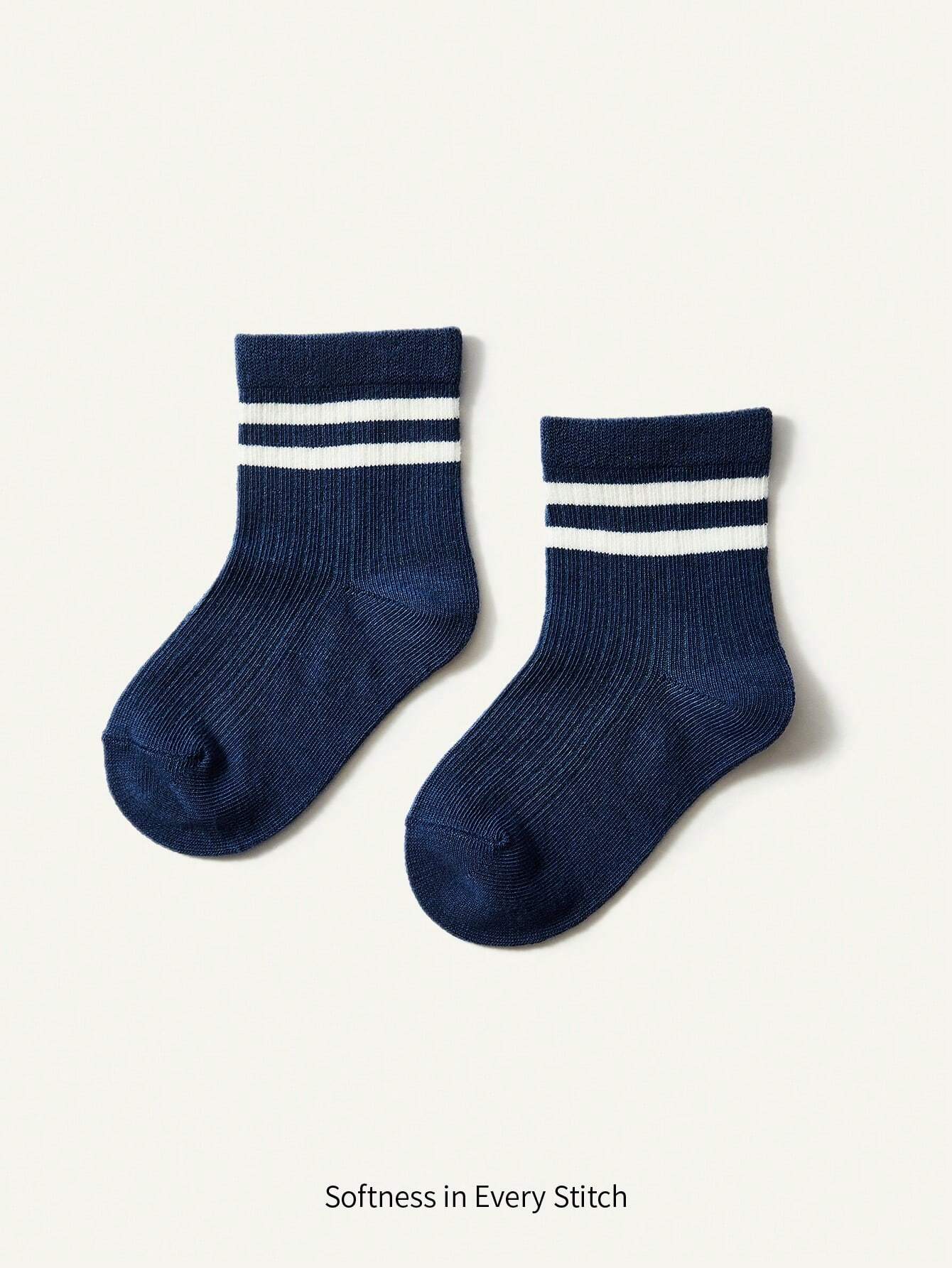 3 Pairs/Set Baby Boys/Girls Solid Color College Style Socks