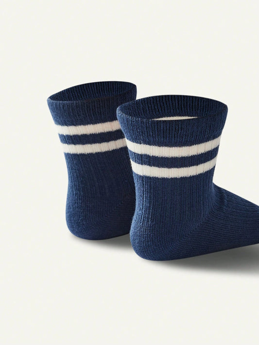 3 Pairs/Set Baby Boys/Girls Solid Color College Style Socks