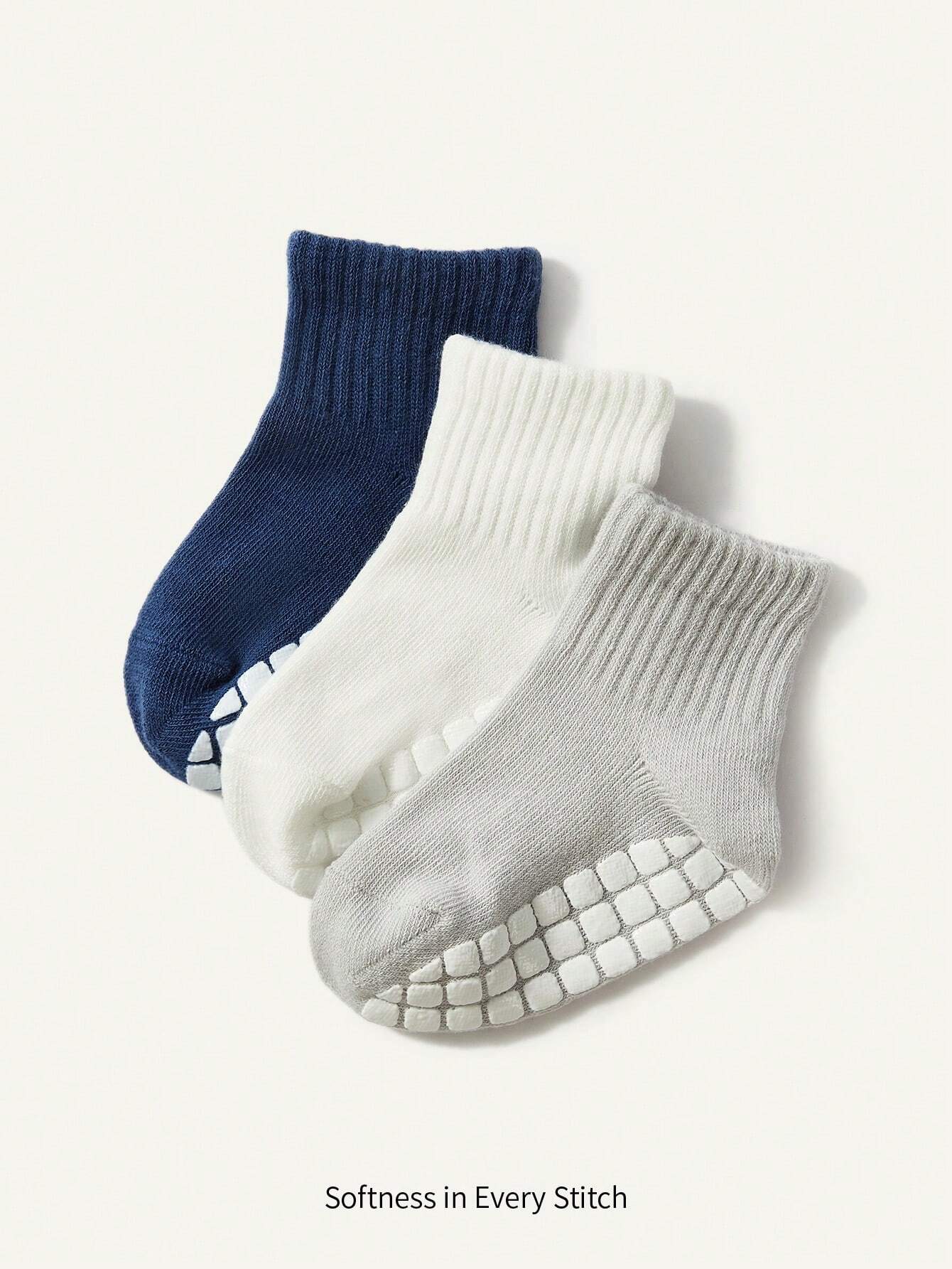 Cozy Pixies 3pairs Neutral Baby Socks Multicolor