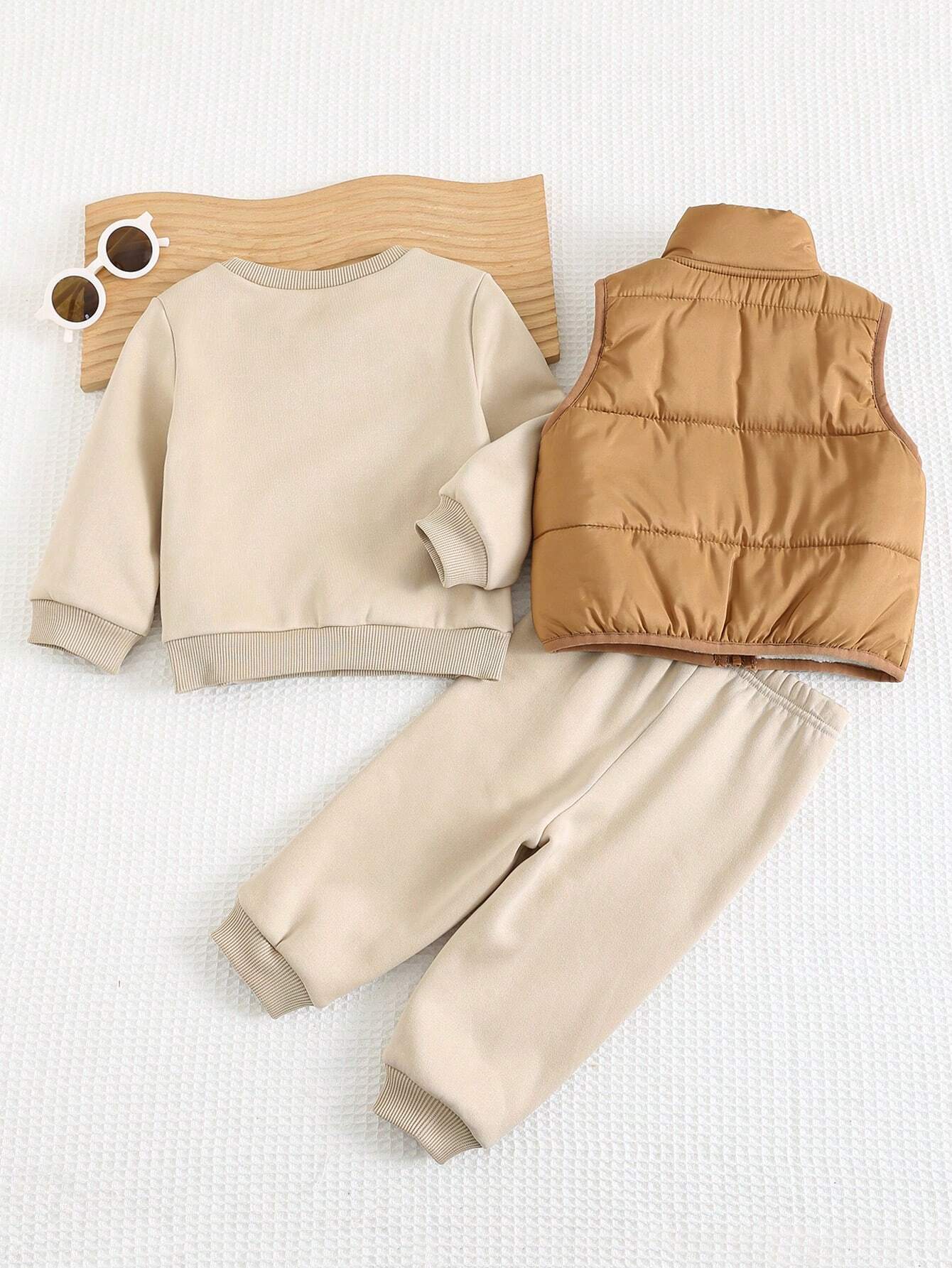 Baby Boys Outerwear Set With Round Neck And Regular Sleeves