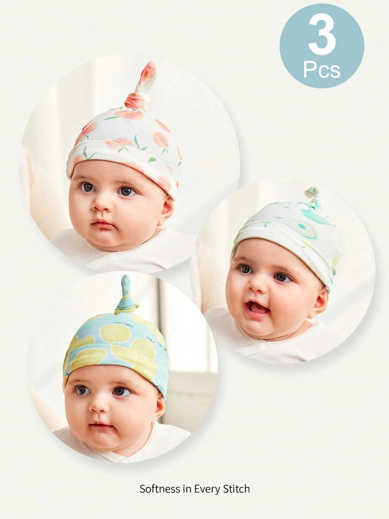 Cozy Pixies 3pcs Newborn & Kids' Cute Earflap Beanie Set