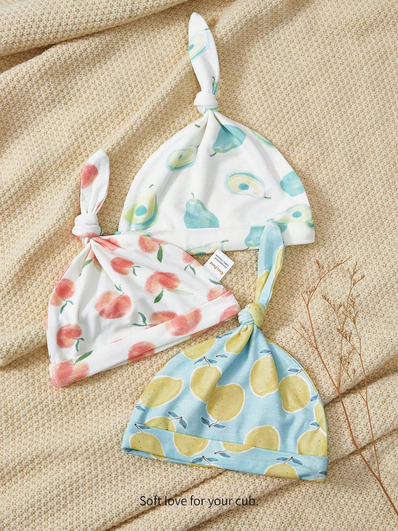 Cozy Pixies 3pcs Newborn & Kids' Cute Earflap Beanie Set Multicolor 2 One-Size