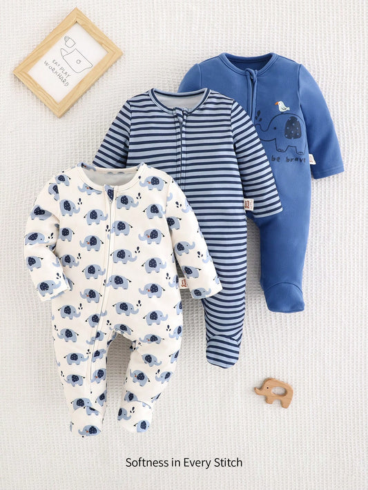 Cozy Pixies 3pcs Newborn Baby Girl Set Blue