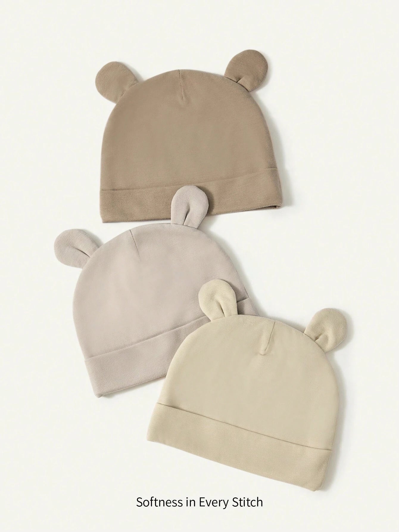 Cozy Pixies 3pcs Newborn & Kids' Cute Earflap Beanie Set Multicolor One-Size