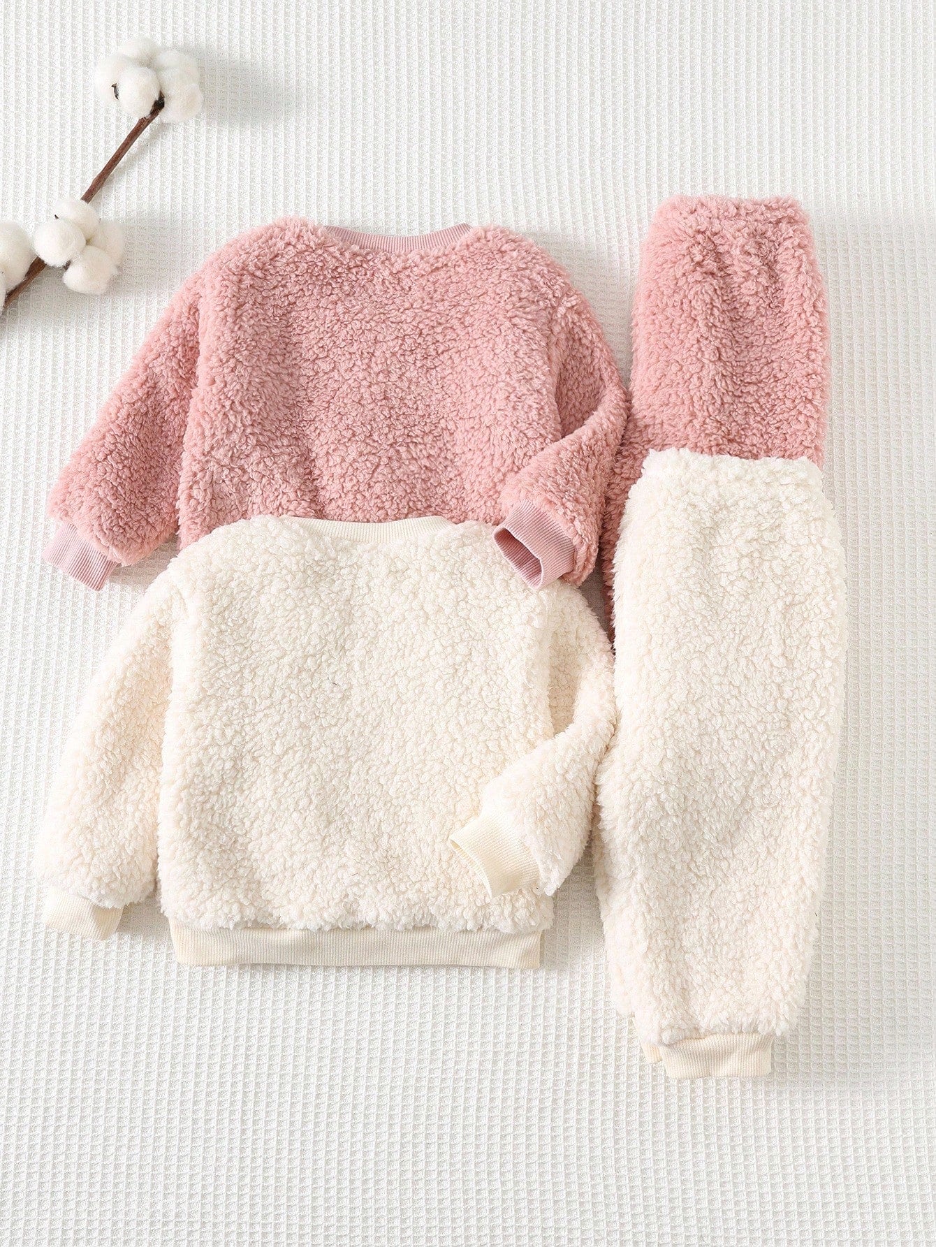 Baby Girl Cartoon Animal Print Soft Knit Crew Neck Long Sleeve Sweatshirt & Elastic Waist Pants Set