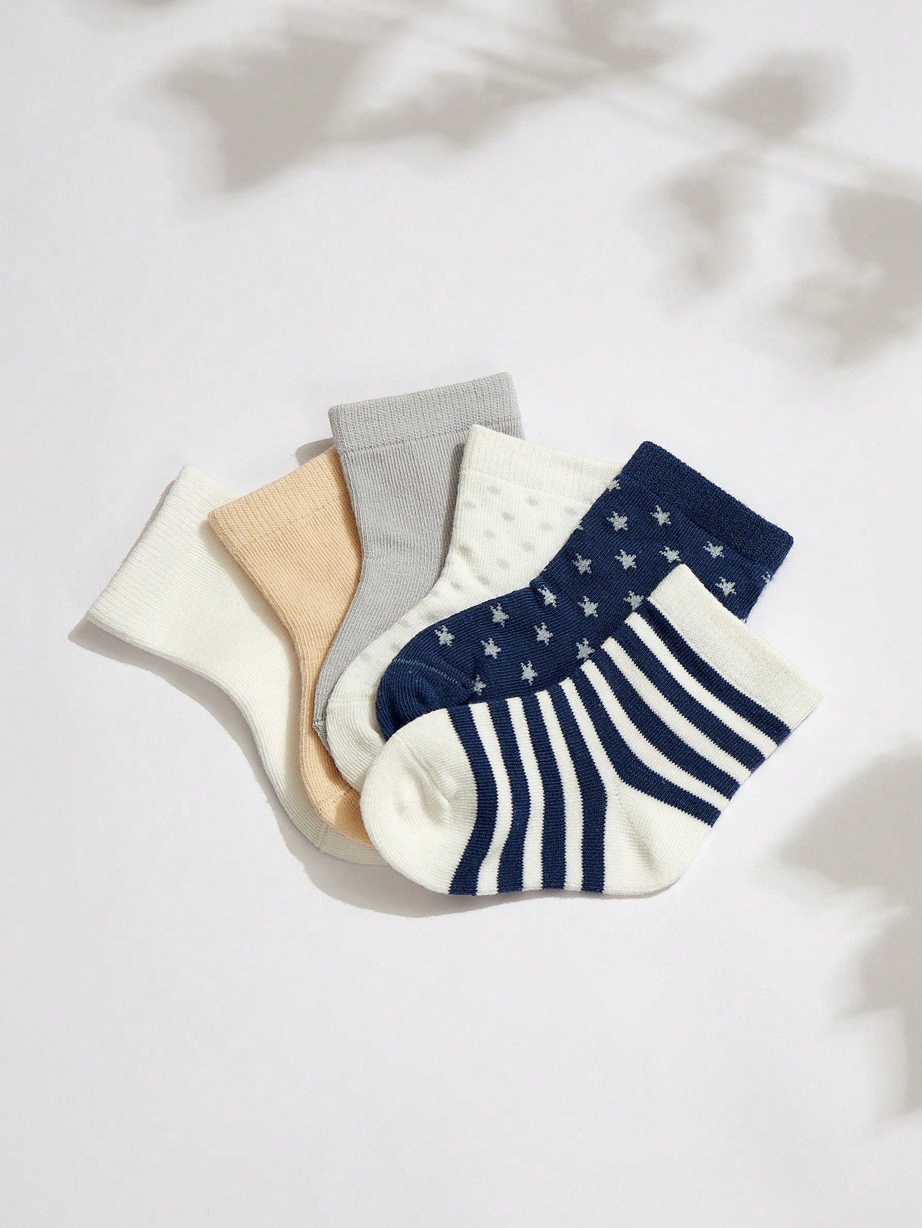 Cozy Pixies 6pairs Baby Dot & Stripe Pattern Ankle Socks Multicolor