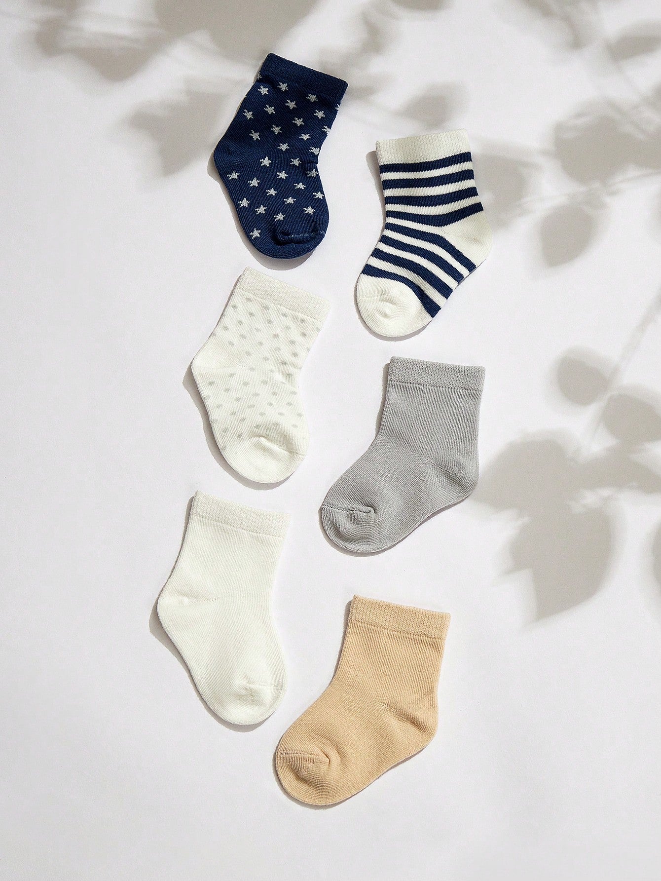 Cozy Pixies 6pairs Baby Dot & Stripe Pattern Ankle Socks