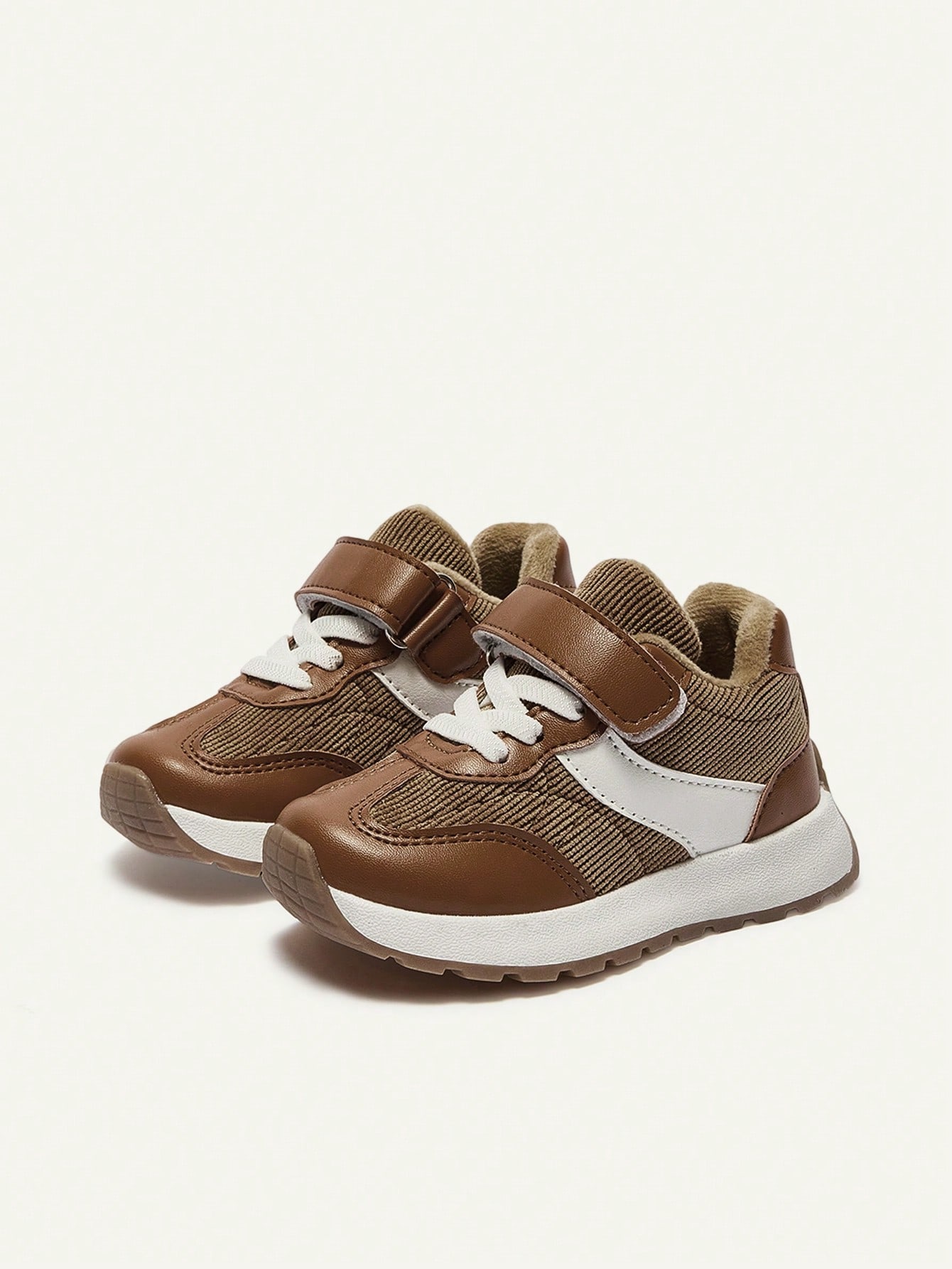 Brown Corduroy Velvet Boys Pastoral Soft Bottom Flat Bottom Baby Sneakers