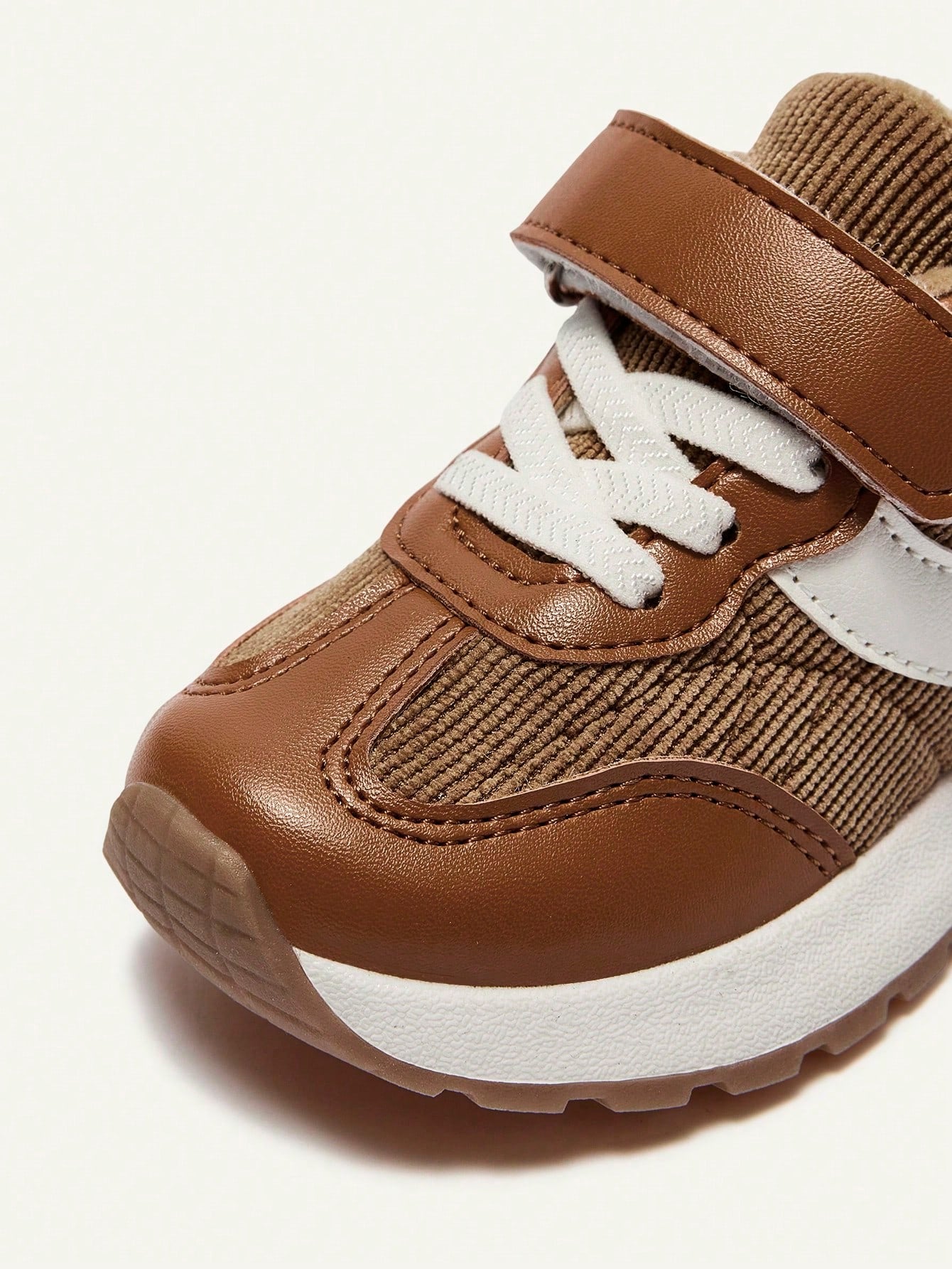 Brown Corduroy Velvet Boys Pastoral Soft Bottom Flat Bottom Baby Sneakers