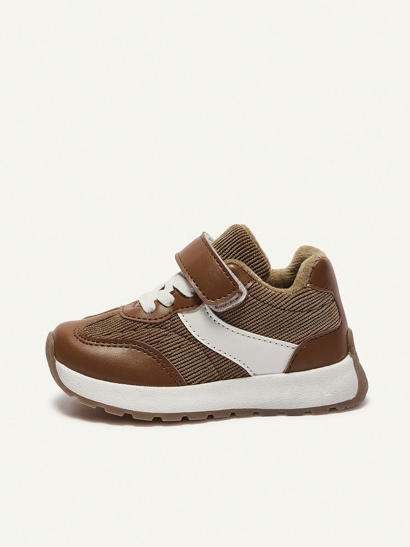 Brown Corduroy Velvet Boys Pastoral Soft Bottom Flat Bottom Baby Sneakers