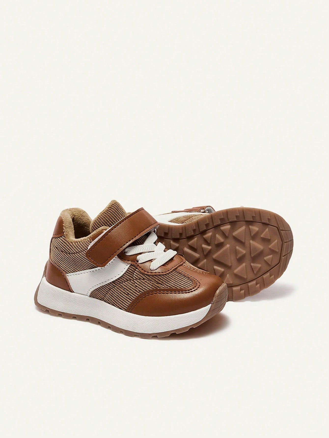 Brown Corduroy Velvet Boys Pastoral Soft Bottom Flat Bottom Baby Sneakers