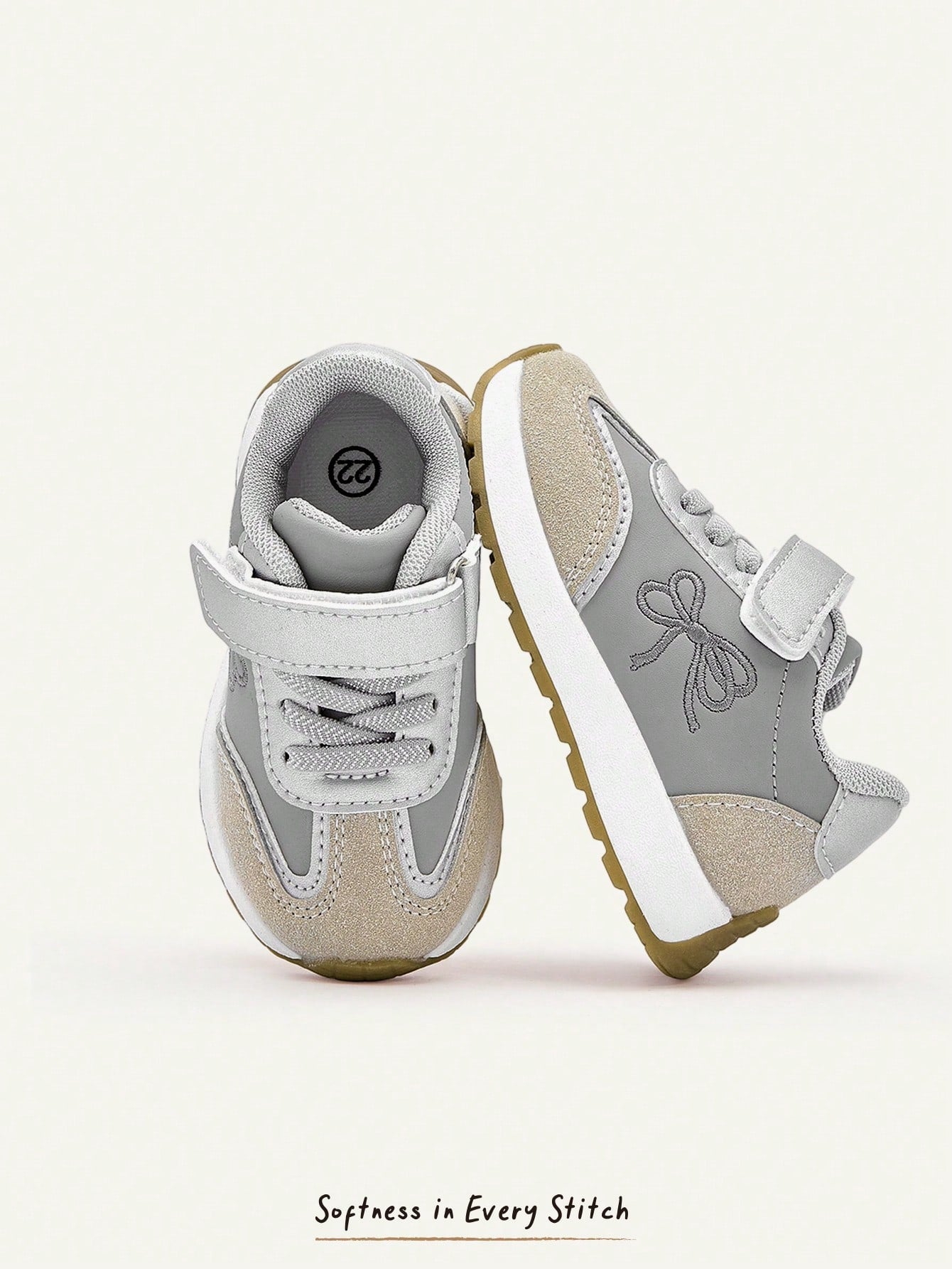 Four-Season Versatile Fun Cute Bow Flat Bottom Baby Sports Shoes