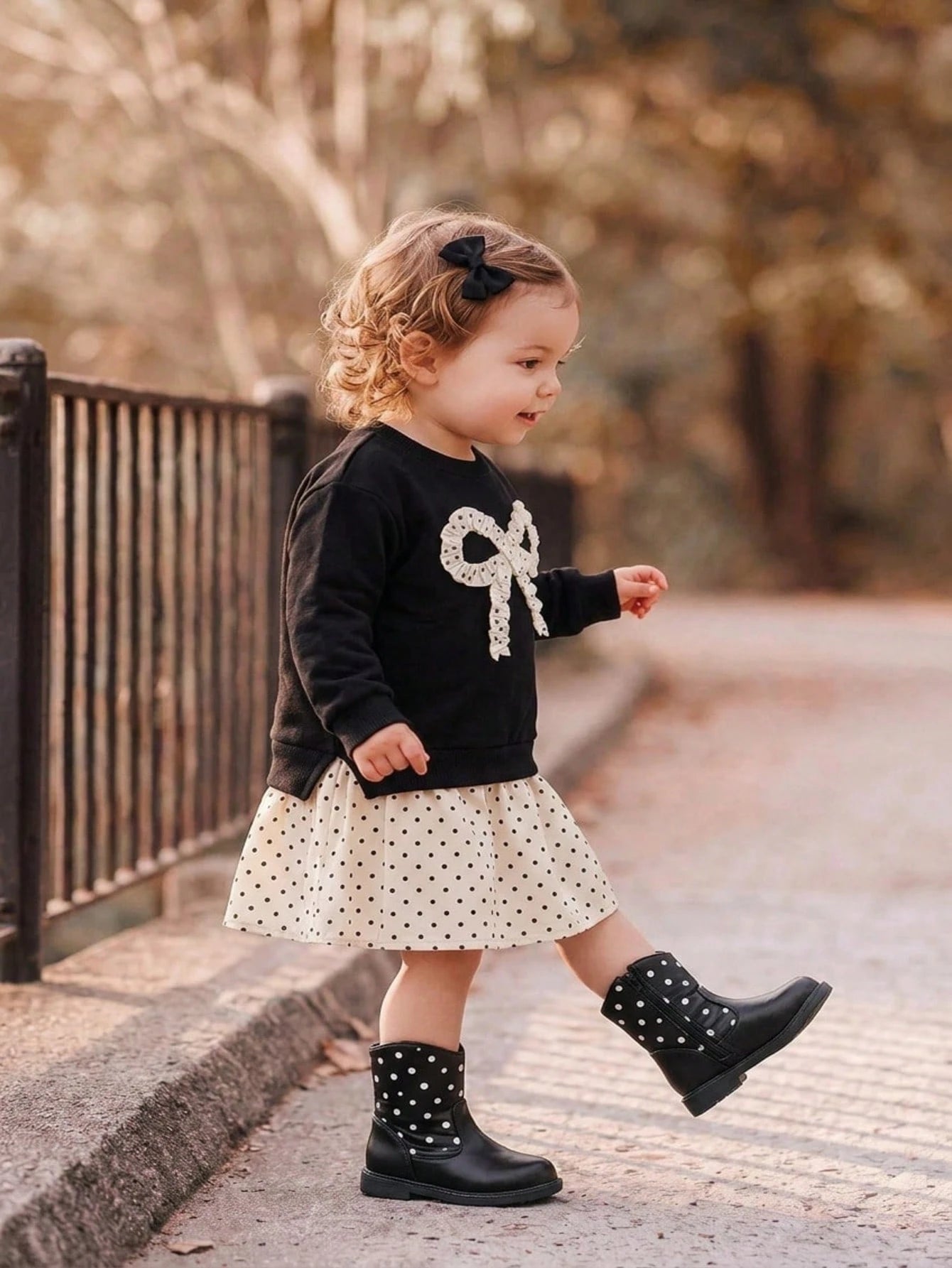 Polka Dot Fun Retro Baby Ankle Boots Western Cowboy Boots