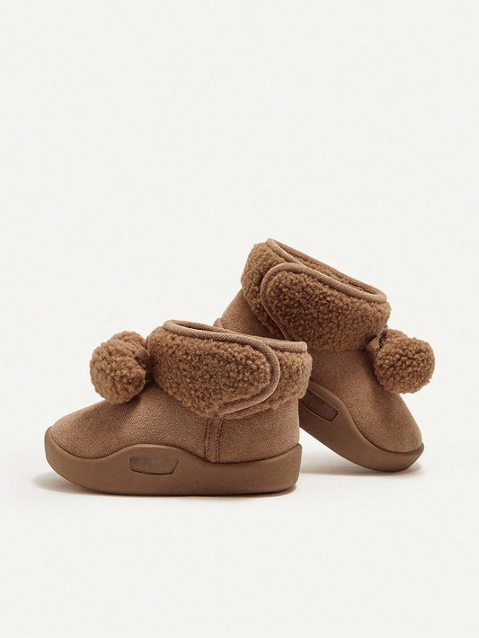 Fashion Versatile Plush Thickened Warm Cute Soft Baby Snow Boots