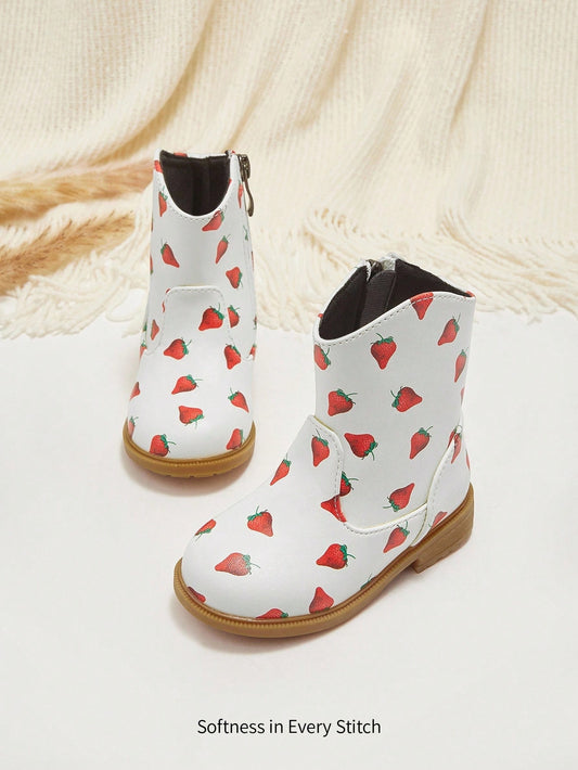 Fashion Versatile Cute Strawberry Comfortable Casual Flat Durable Infant Ankle Boots