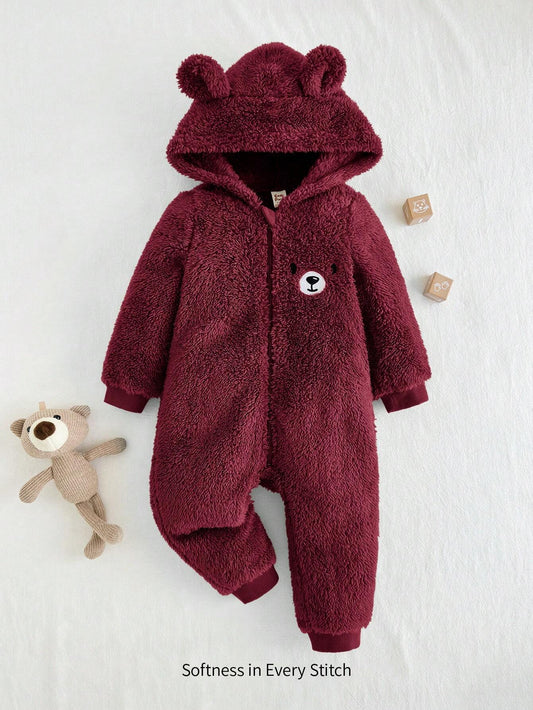 Mummy & Mee Cozy Pixies Baby Boy Cartoon Rabbit Ear Design Hooded Fleece Jumpsuit 3-6M