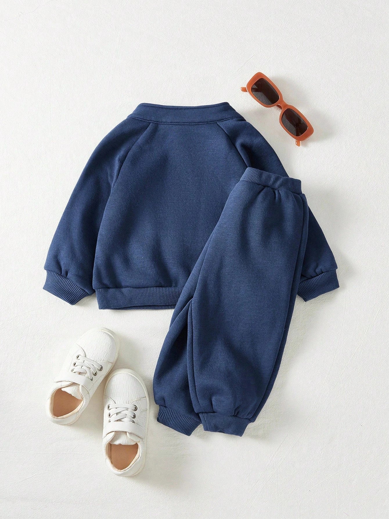 Baby Boy Half Zip Raglan Sleeve Flap Pocket Sweatshirt & Sweatpants