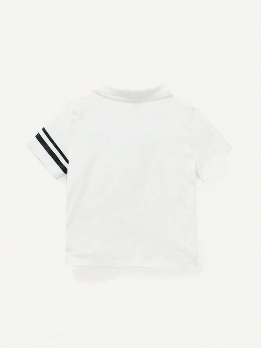Baby Boys Turn-Down Collar Pullover And Shorts Two Piece