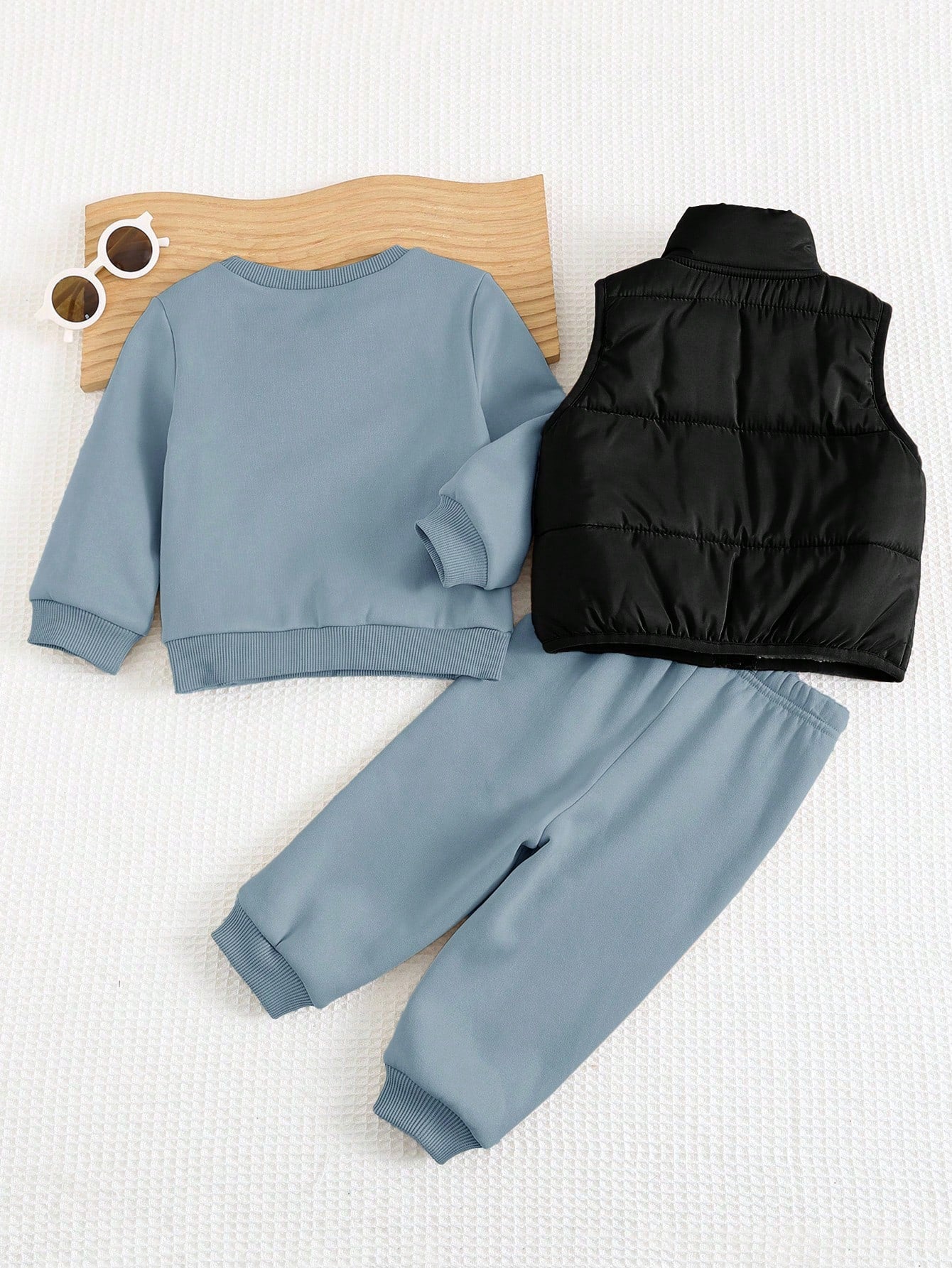 Baby Boys Outerwear Set With Round Neck And Regular Sleeves