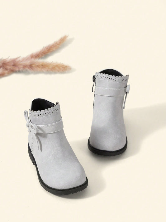 Cozy Pixies Baby Girls Bow Decor Breathable Fashion Classic Boots For Outdoor