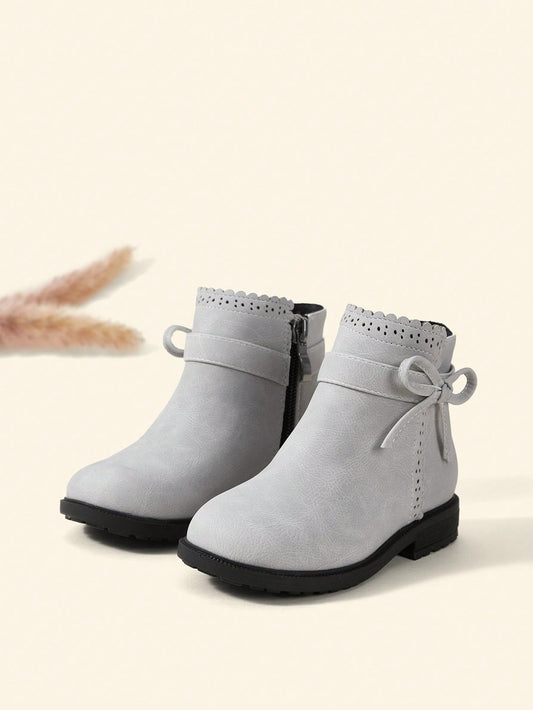 Cozy Pixies Baby Girls Bow Decor Breathable Fashion Classic Boots For Outdoor
