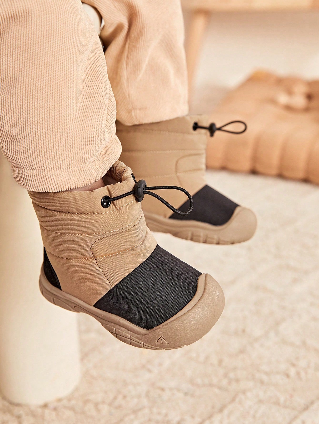 Boys' Khaki Fashionable Design Comfortable And Warm Snow Boots