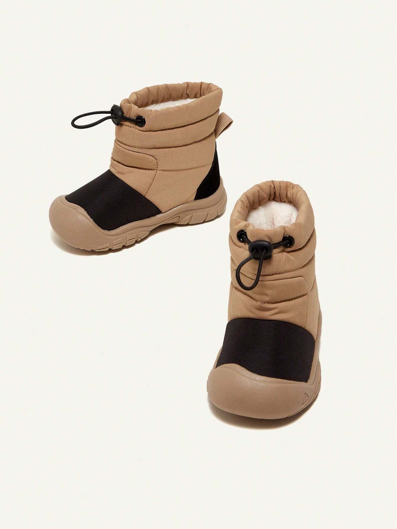 Boys' Khaki Fashionable Design Comfortable And Warm Snow Boots