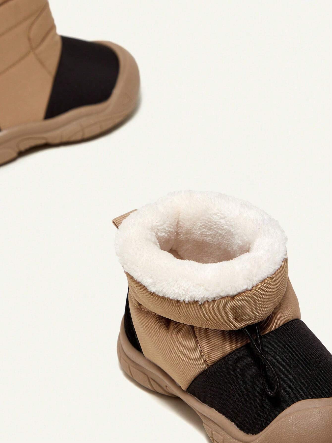 Boys' Khaki Fashionable Design Comfortable And Warm Snow Boots