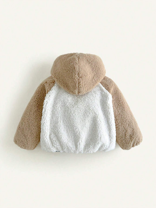 Cozy Pixies Casual Contrast Color Wheat Embroidered Pullover Hooded Jacket
