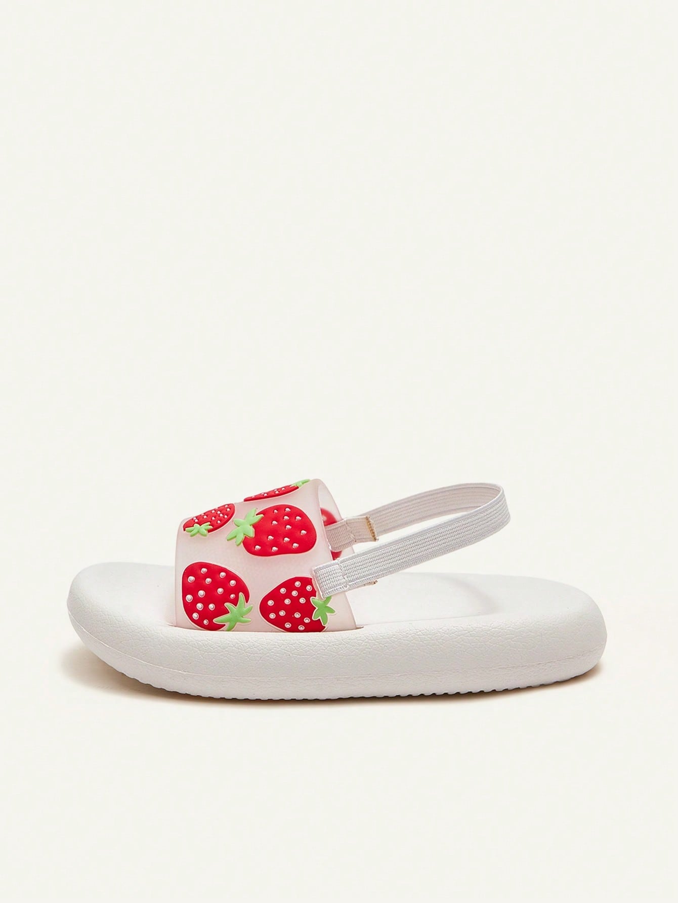 Casual Basic Strawberry Pattern Design Girls Flat Baby Slippers