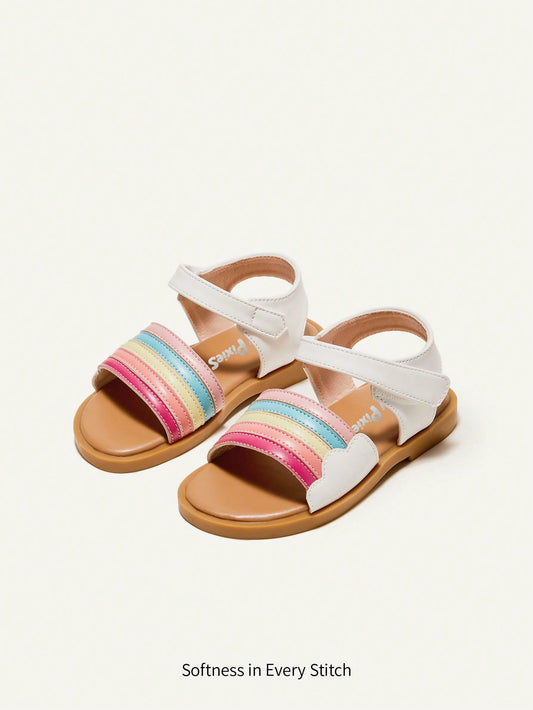 Rainbow Color Comfortable Flat Sandals For Baby Girls