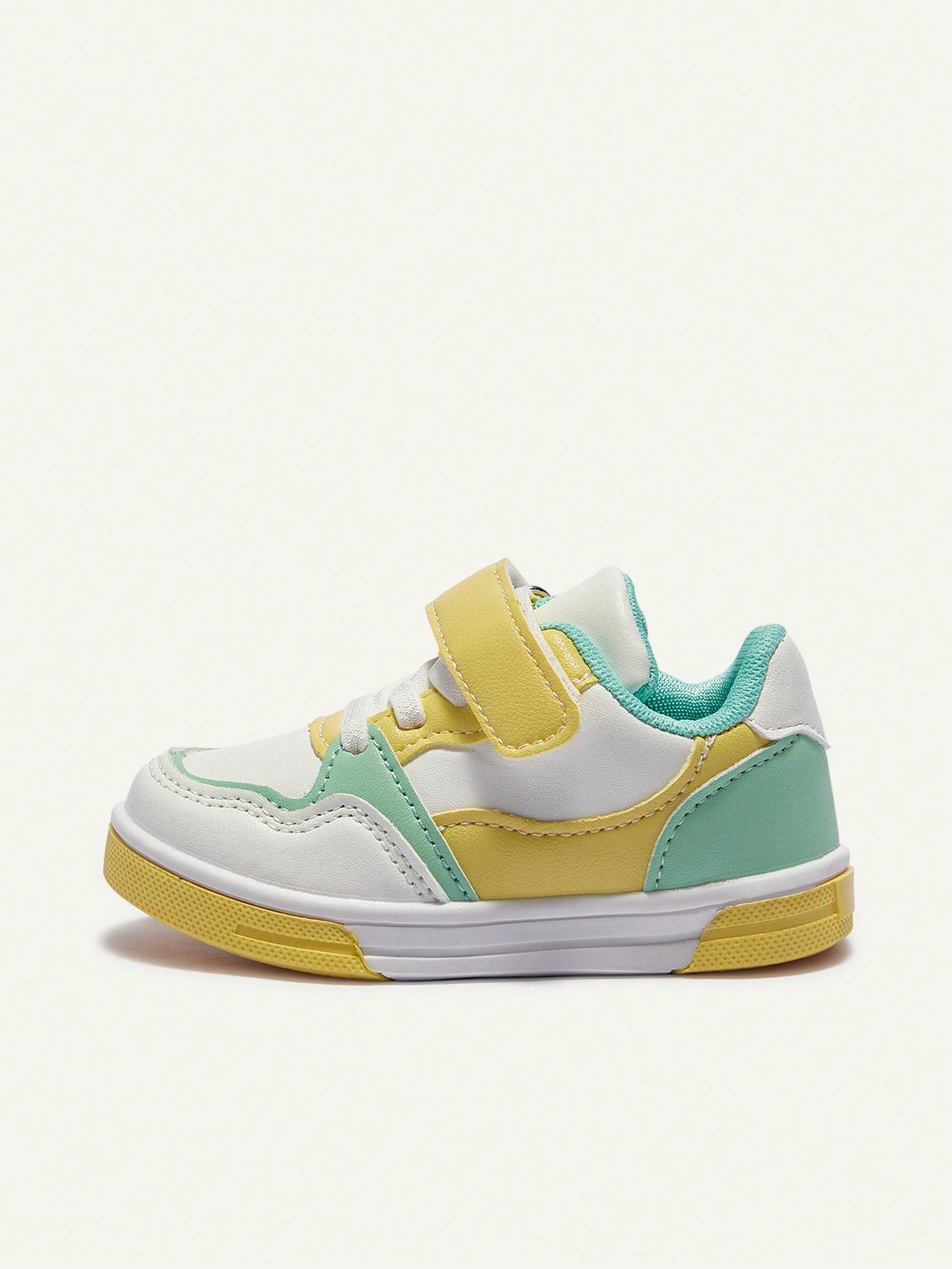 Contrast Color Yellow Green Soft Bottom Flat Bottom Baby Sneakers